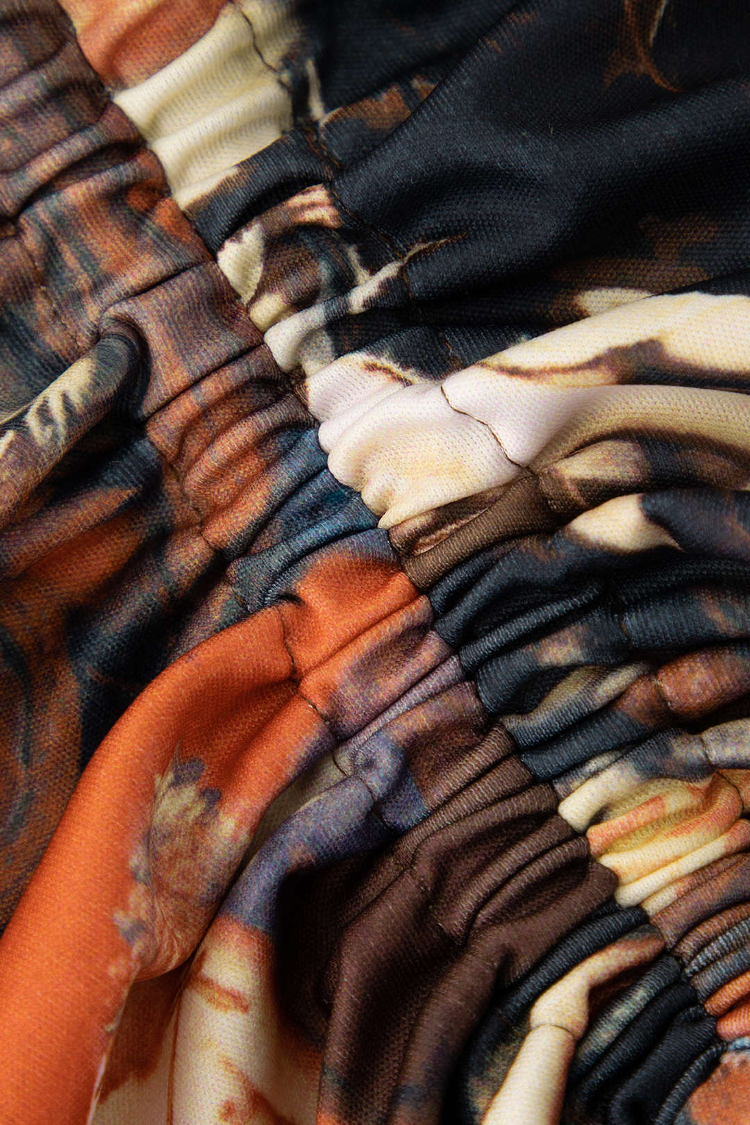 Renaissance Print Drawstring Mini Dress