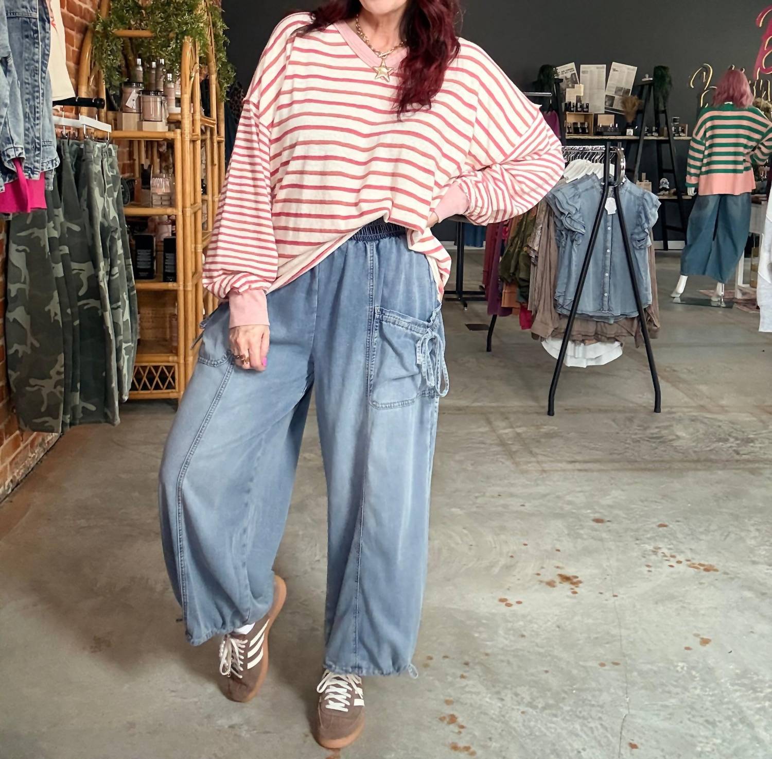 Easel - Women's Washed Denim Pants