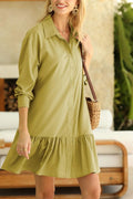 Women's Fashion Loose Button Down Shirt Dress