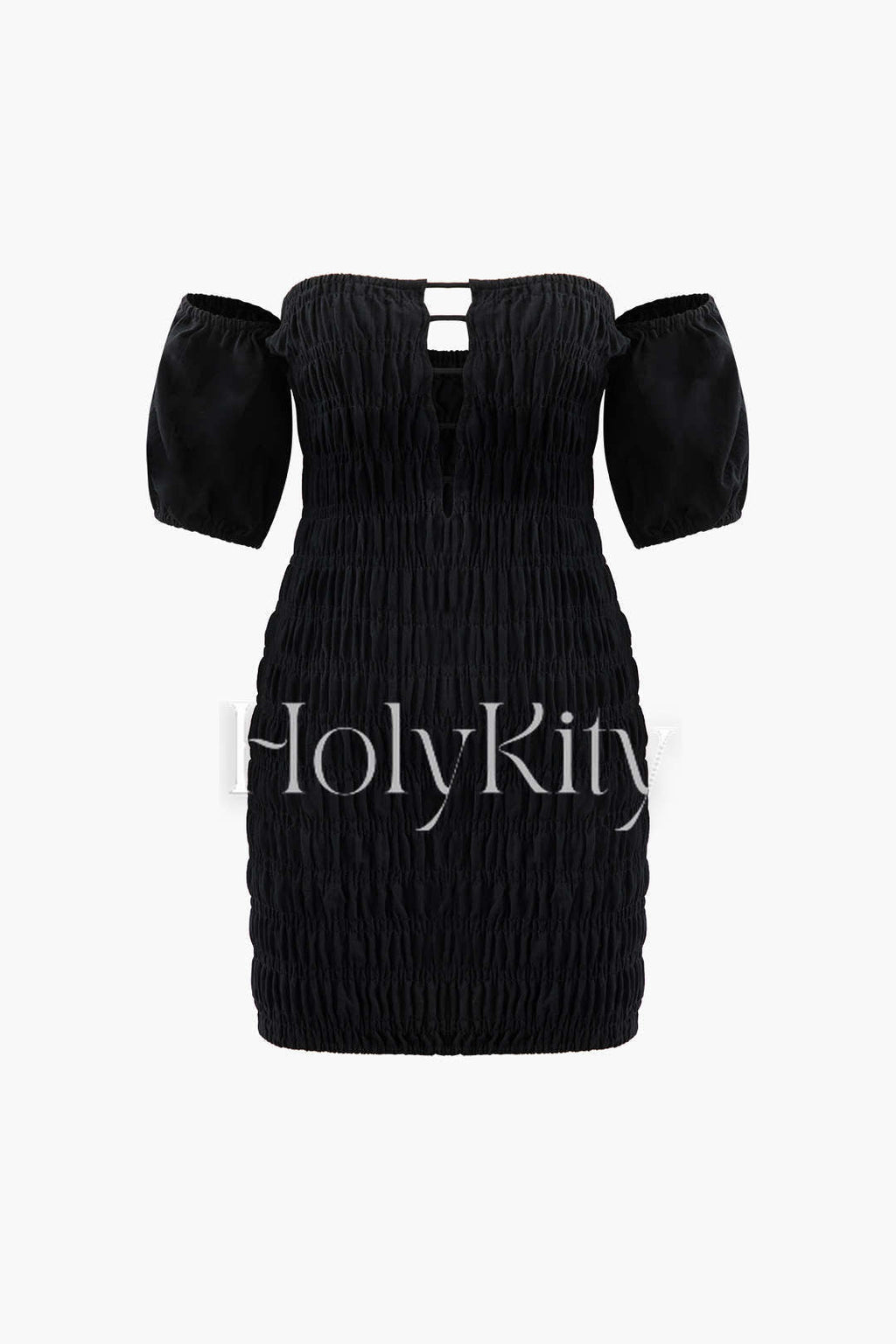Off-Shoulder Puff Sleeve Mini Dress