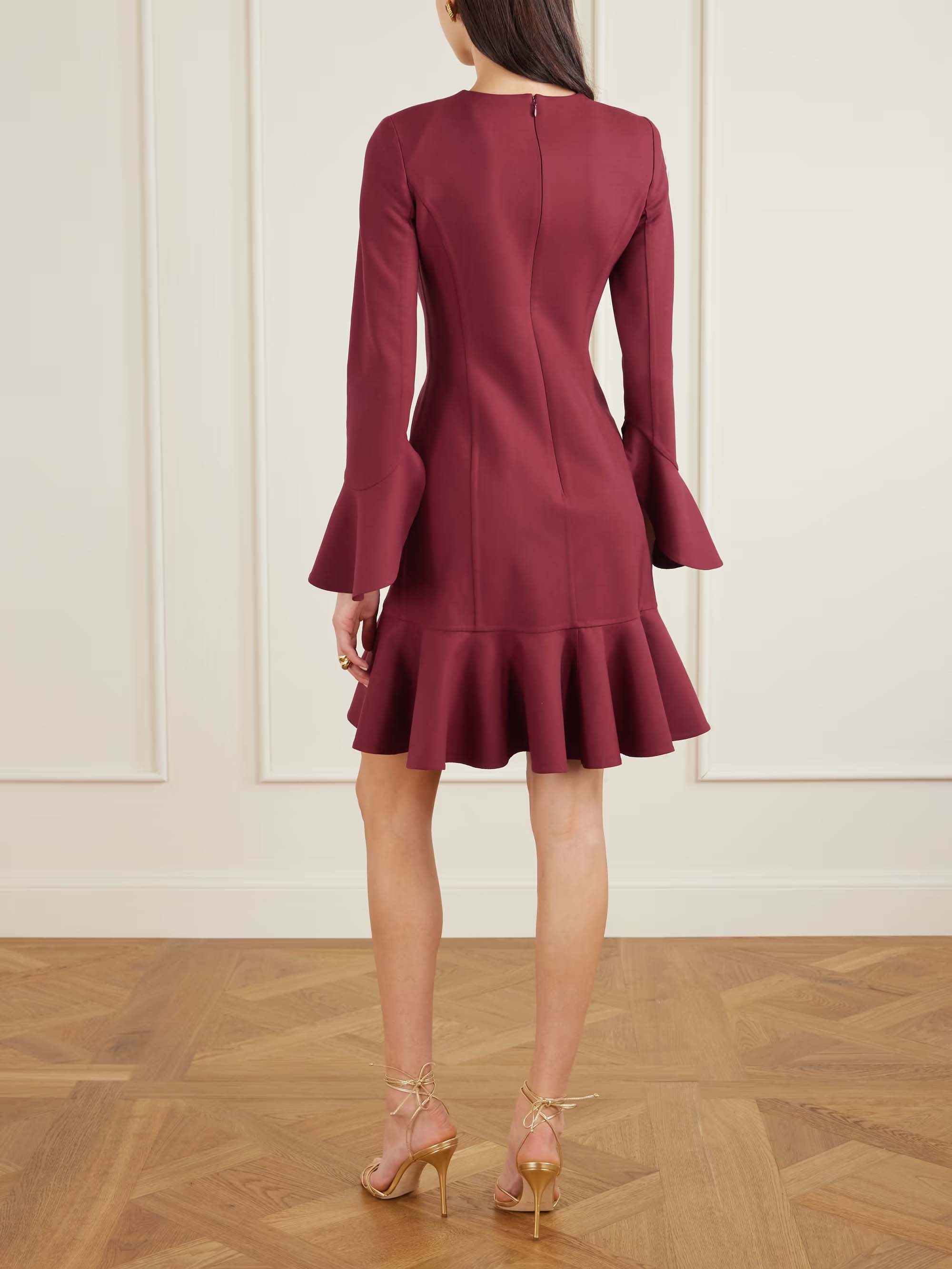 Elegant Irregular Ruffle Mini Dress