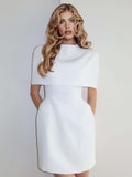 Elegant Cape-Layered Mini Dress