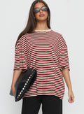 Kieryn Oversized Top Red Stripe