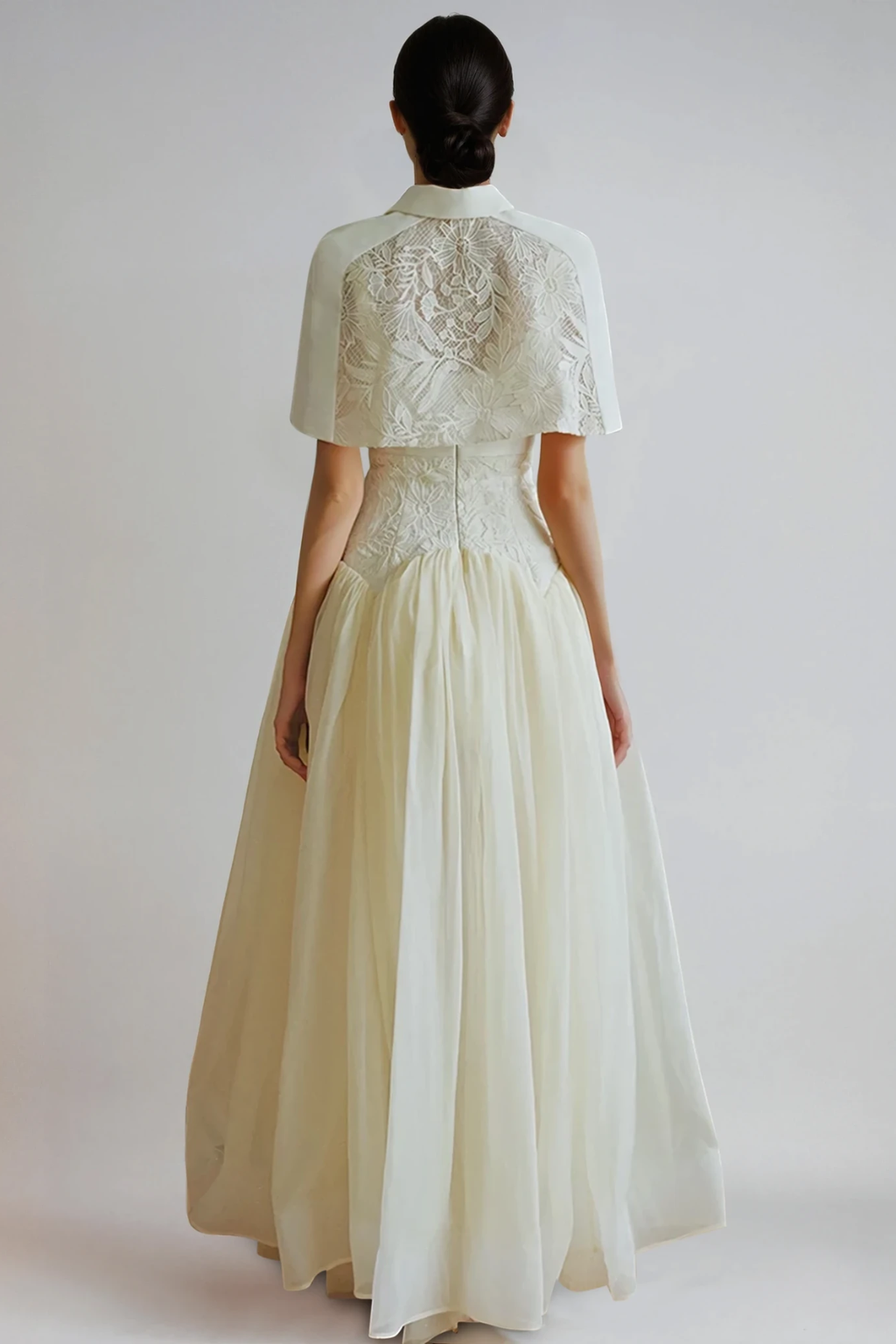 Diodato Floral Shawl Mesh Maxi Dress