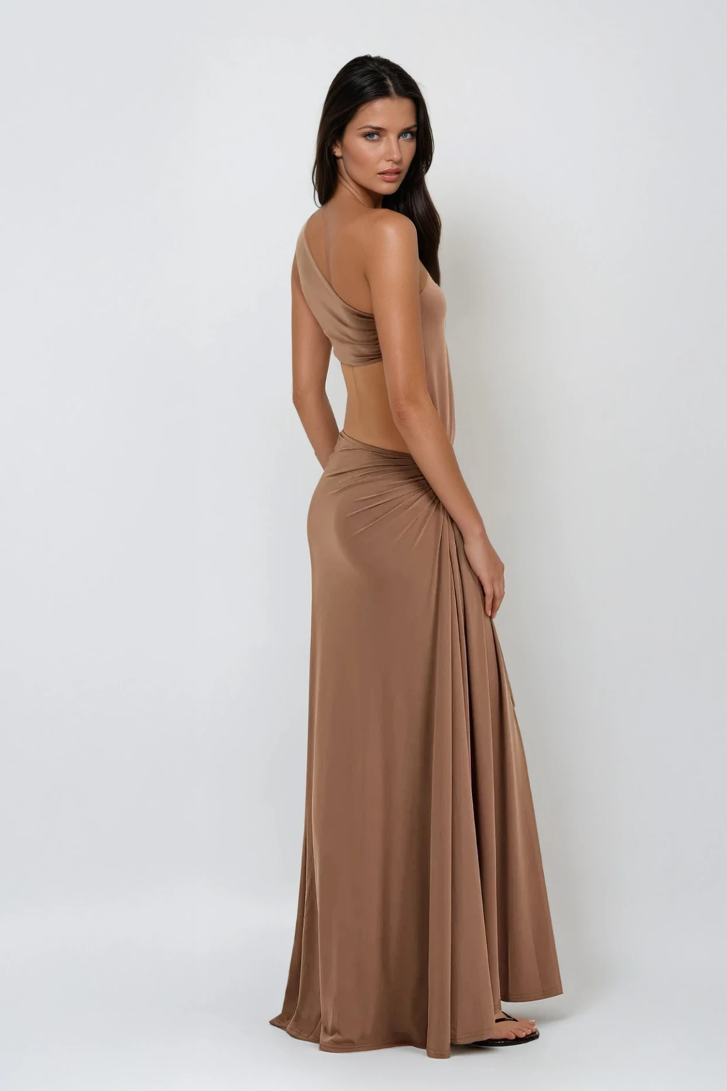 Dudley One Shoulder Asymmetric Maxi Dress