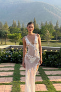 Soft Allure Tulle 3D Floral Spaghetti Dress