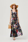 Print Halter Dress Swing Maxi Dress