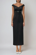 Domagoj Off Shoulder Bodycon Maxi Dress In Black