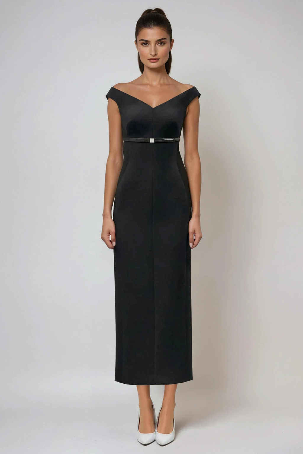 Domagoj Off Shoulder Bodycon Maxi Dress In Black