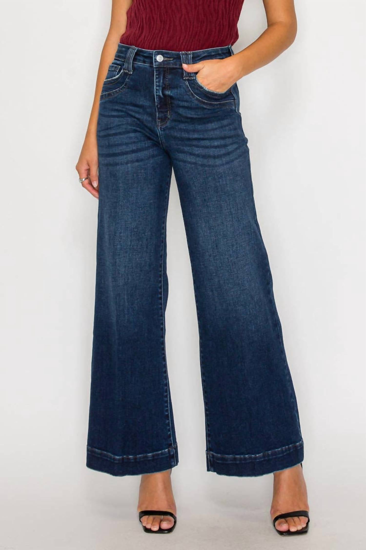 Artemis Vintage - Bella High Rise A Line Wide Leg Jean