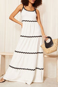 Celebrities Backless Patchwork Contrast Spaghetti Strap Sling Dresses