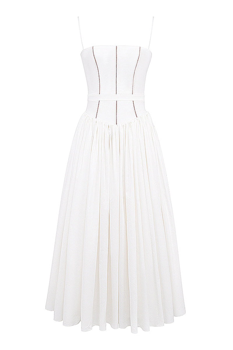 Elegant Patchwork Square Neck Sling Dresses