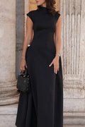 Elegant Ruched Turtleneck A Line Dresses