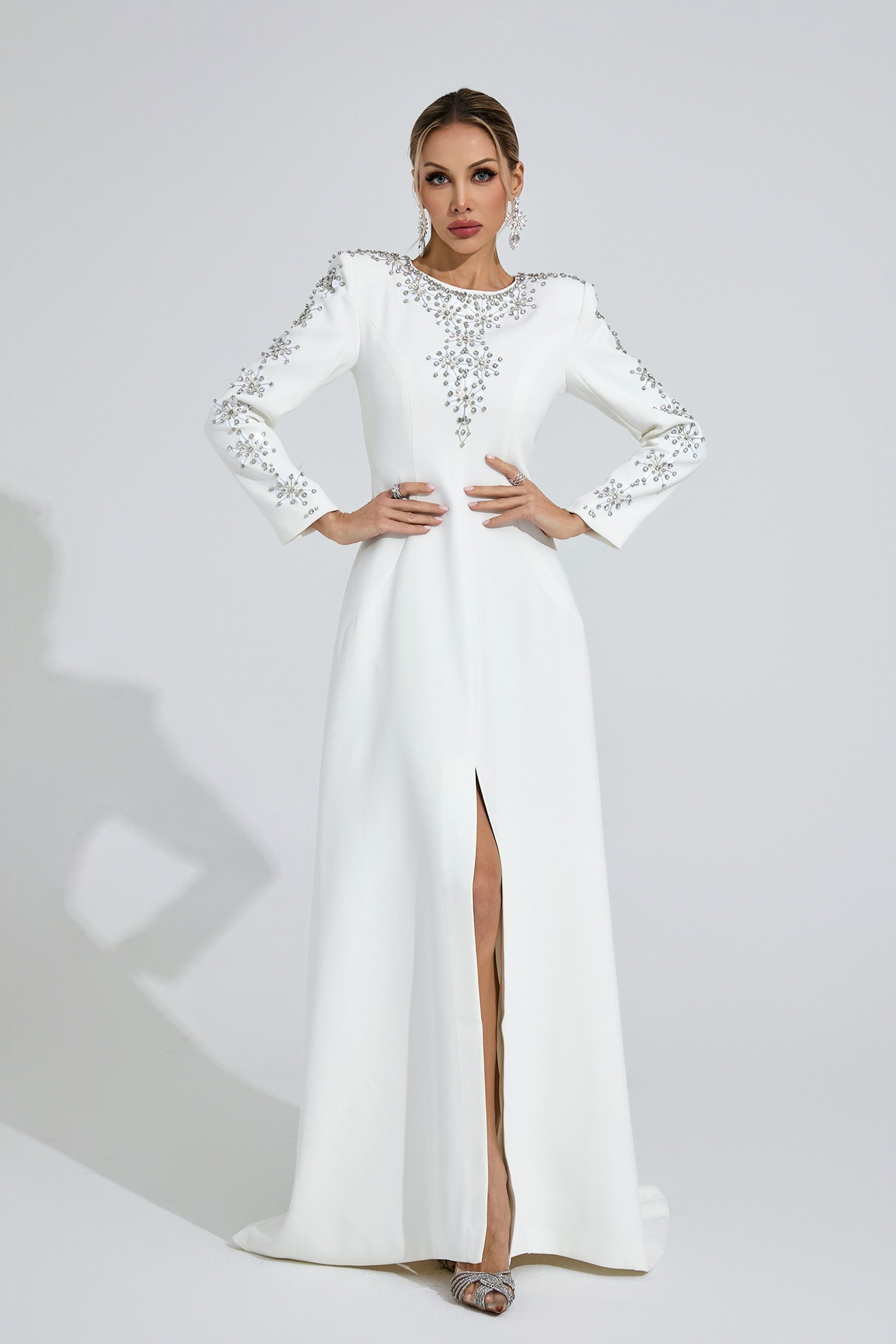 Lucinda White Diamond Maxi Dress