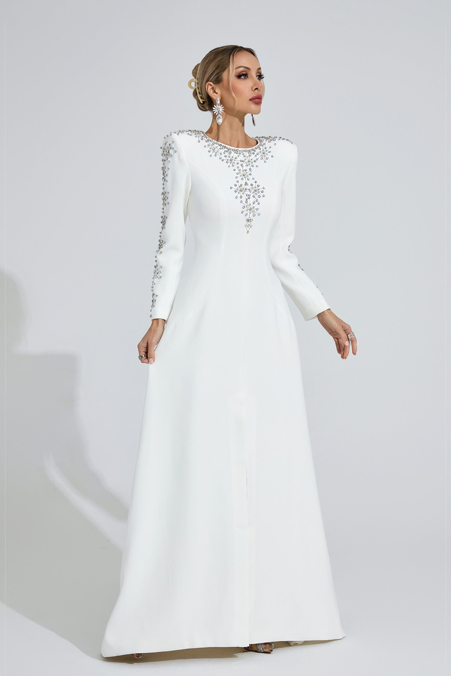 Lucinda White Diamond Maxi Dress