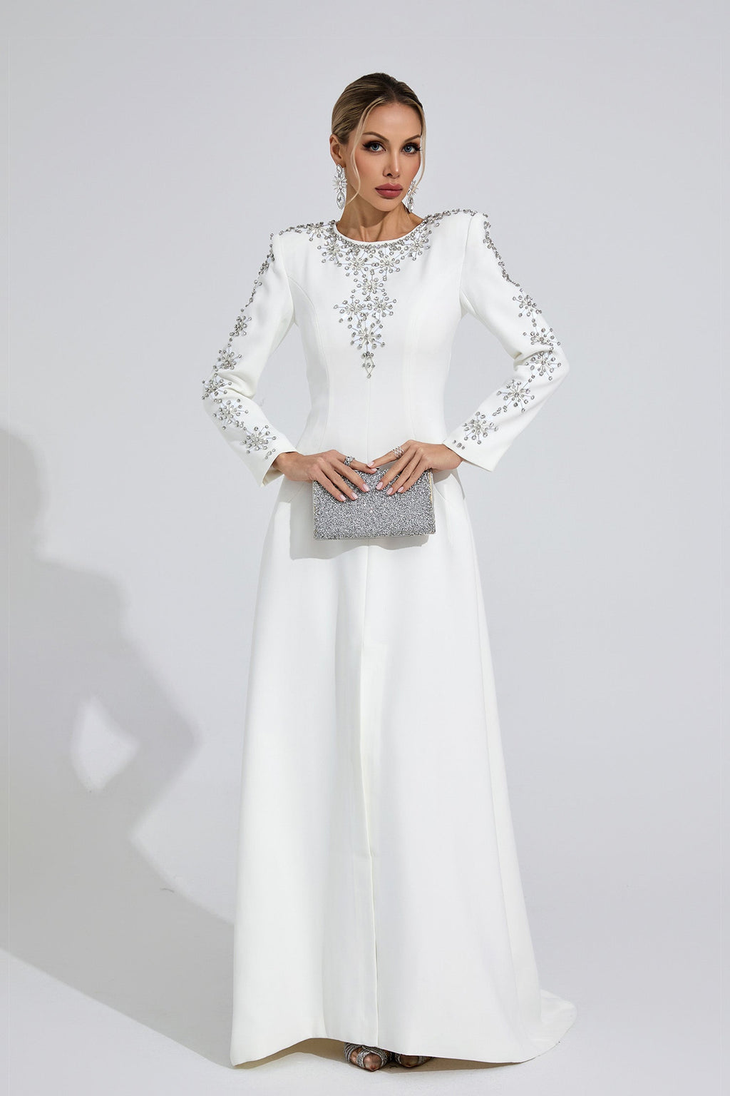 Lucinda White Diamond Maxi Dress
