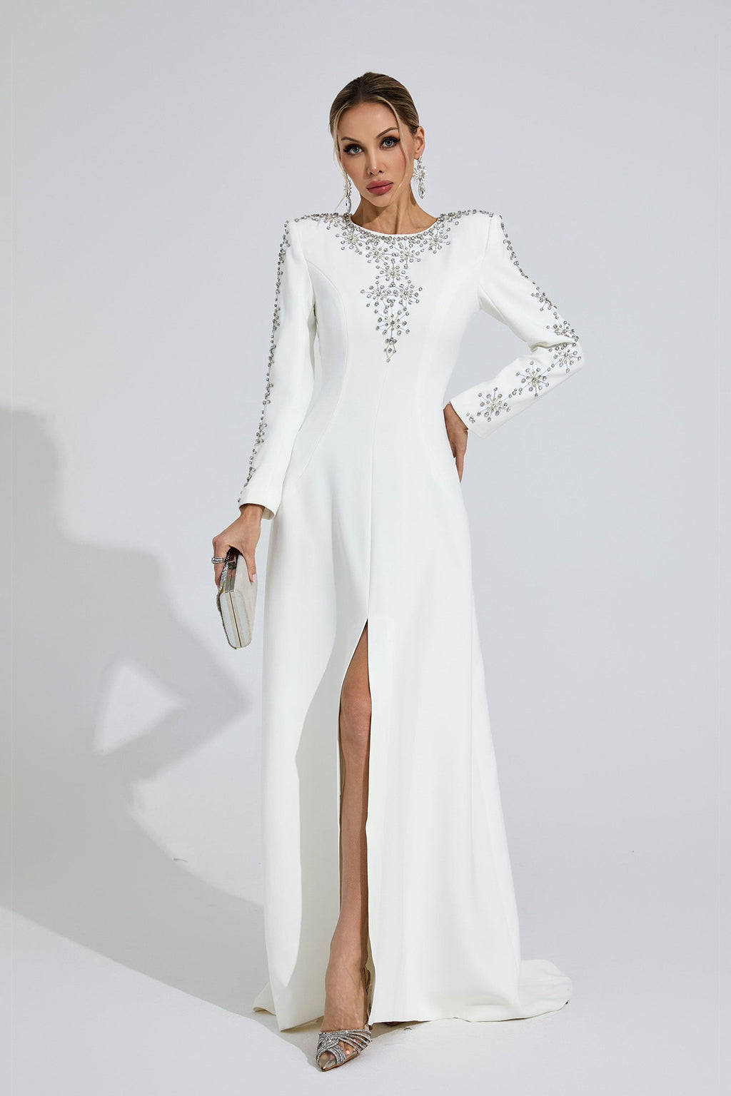 Lucinda White Diamond Maxi Dress