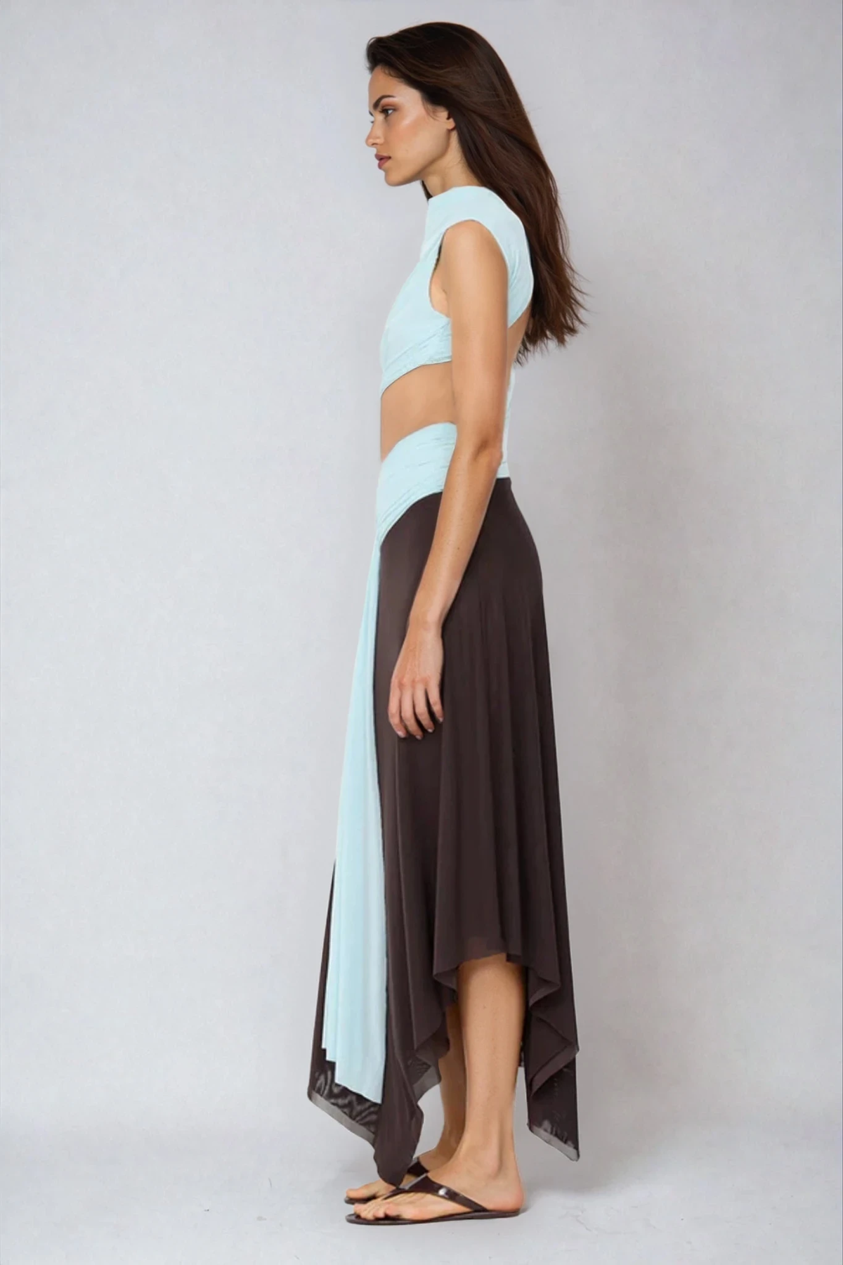 Divya Sleeveless Cutout Bodycon Maxi Dress