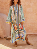 Unique Floral Print Kaftan Maxi Dress