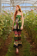 Green Coconut Tree Flow Mini Dress