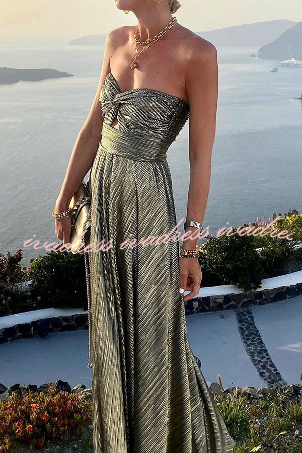 Shimmer Please Off Shoulder Maxi Dress