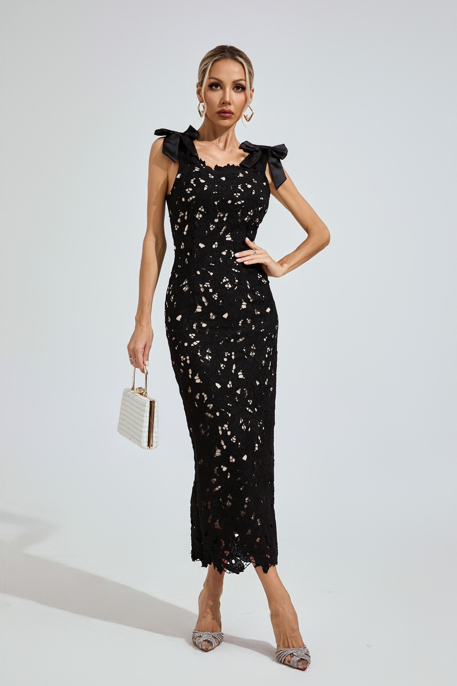Irwin Ture Black Corset Maxi Dress