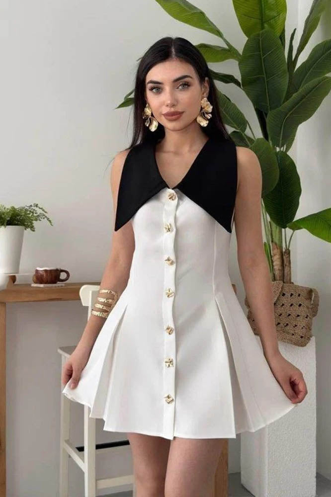 Sleeveless Mini Dress - Lemon