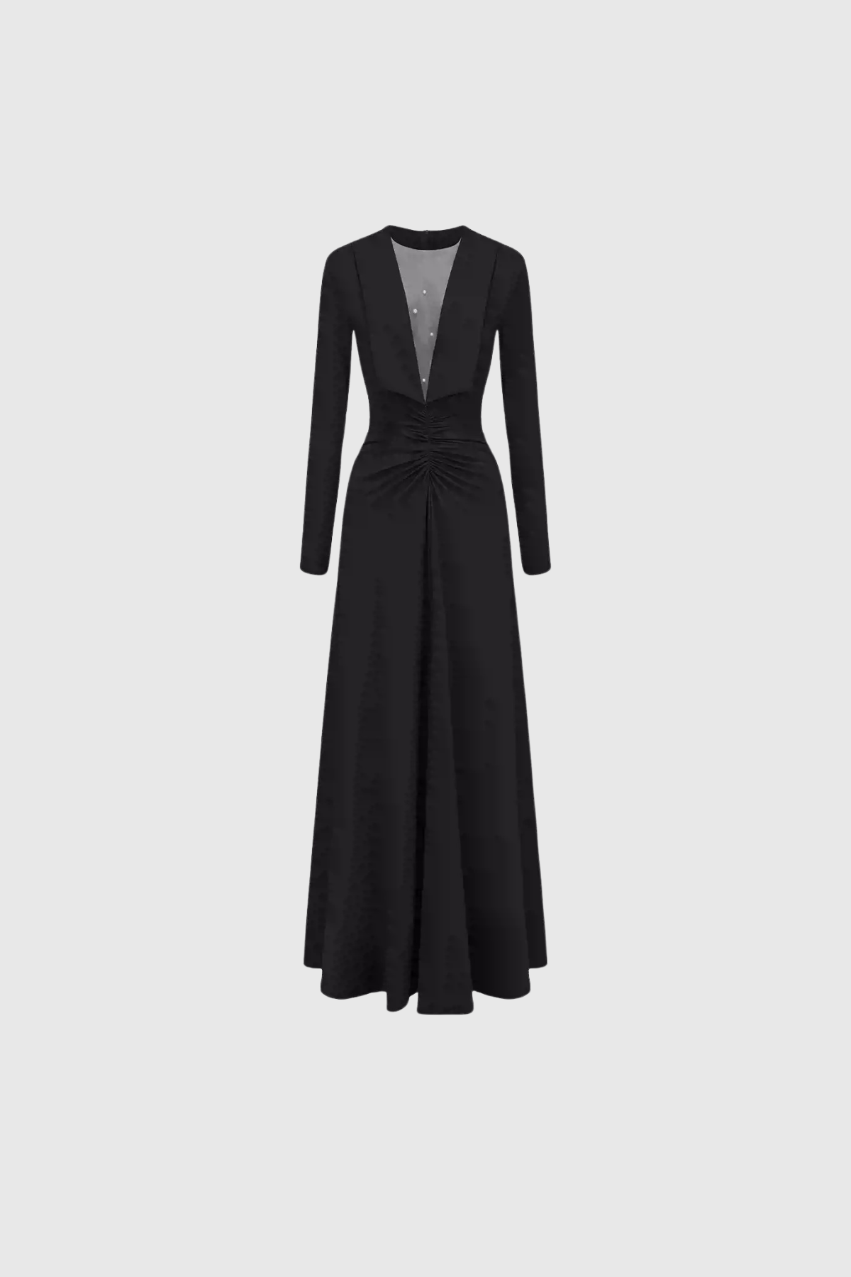 Durans Plunge Ruch Maxi Dress