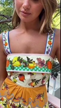 Sling Sleveeless Fruit Printed Mini Dress