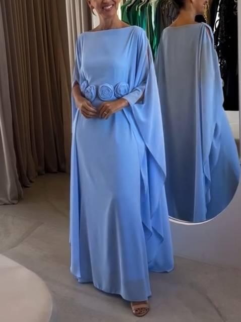 Three-dimensional Flower Maxi Dress