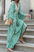 Summer V-Neck Floral Midi Dress