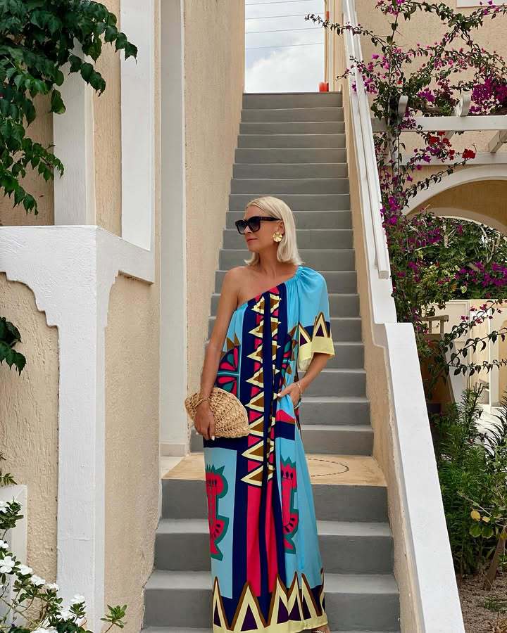 One Shoulder Maxi Dress