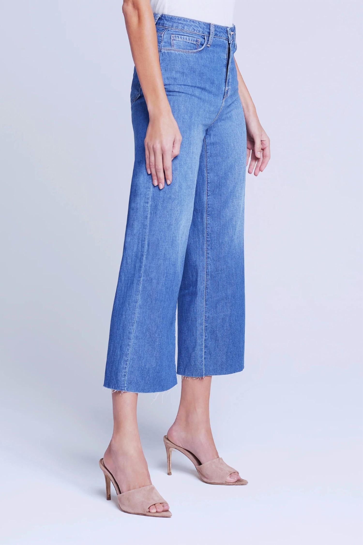 L'Agence - Danica High Rise Cropped Wide Leg Jean