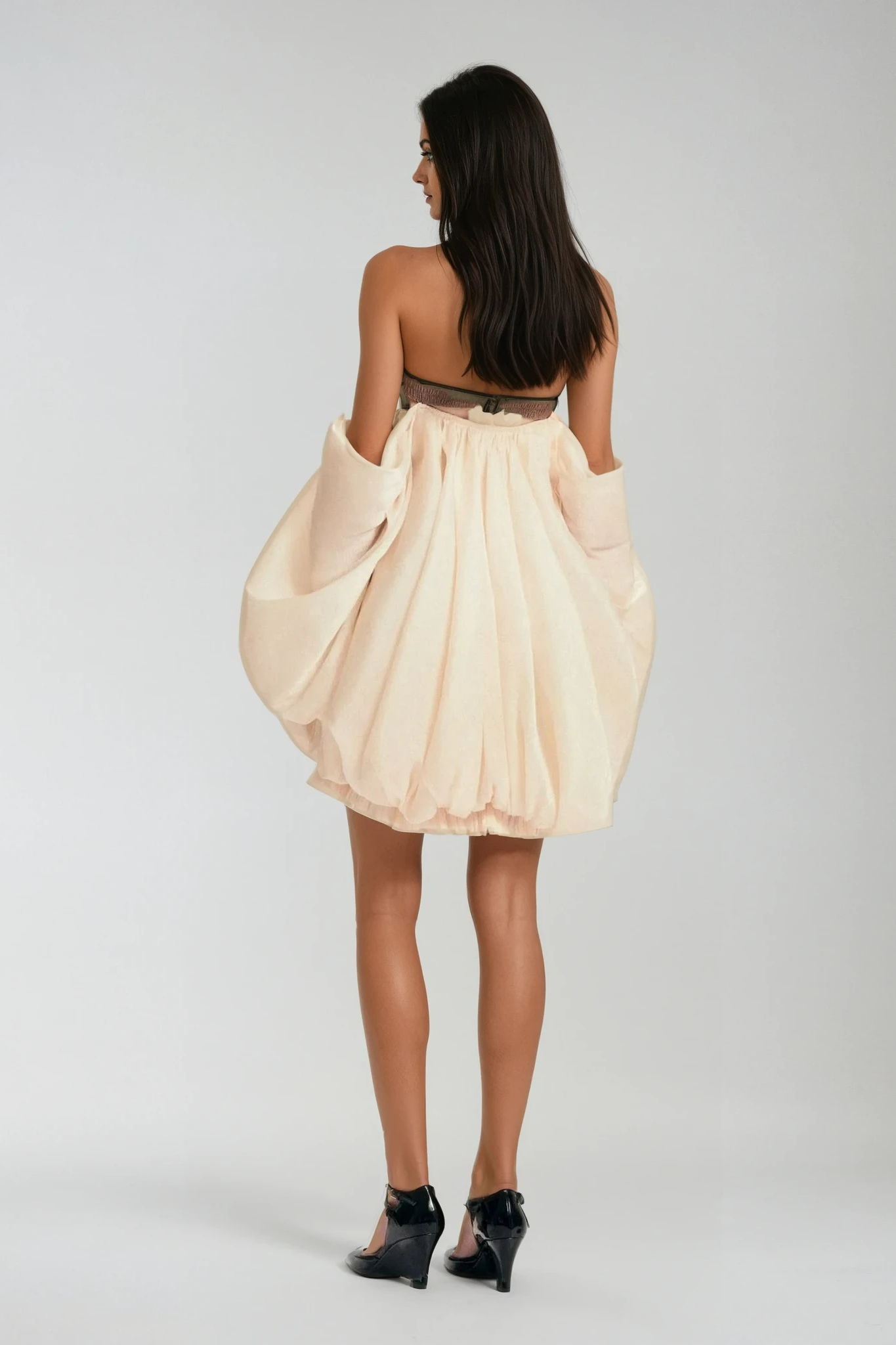 Attica Off Shoulder Ruched Puff Mini Dress