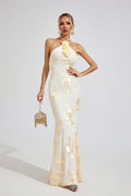 Harper Raw White Strapless Maxi Dress