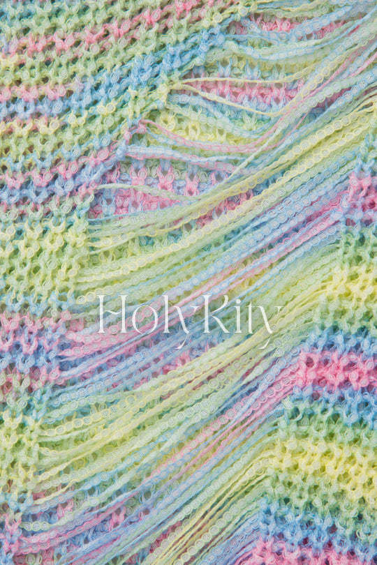 Knit Bra Top And Destroyed Knit Maxi Skirt And Shrug 3pc Set