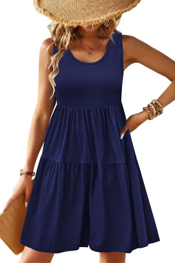 Womens Summer Sundress Boho Floral Casual Tank Dresses
