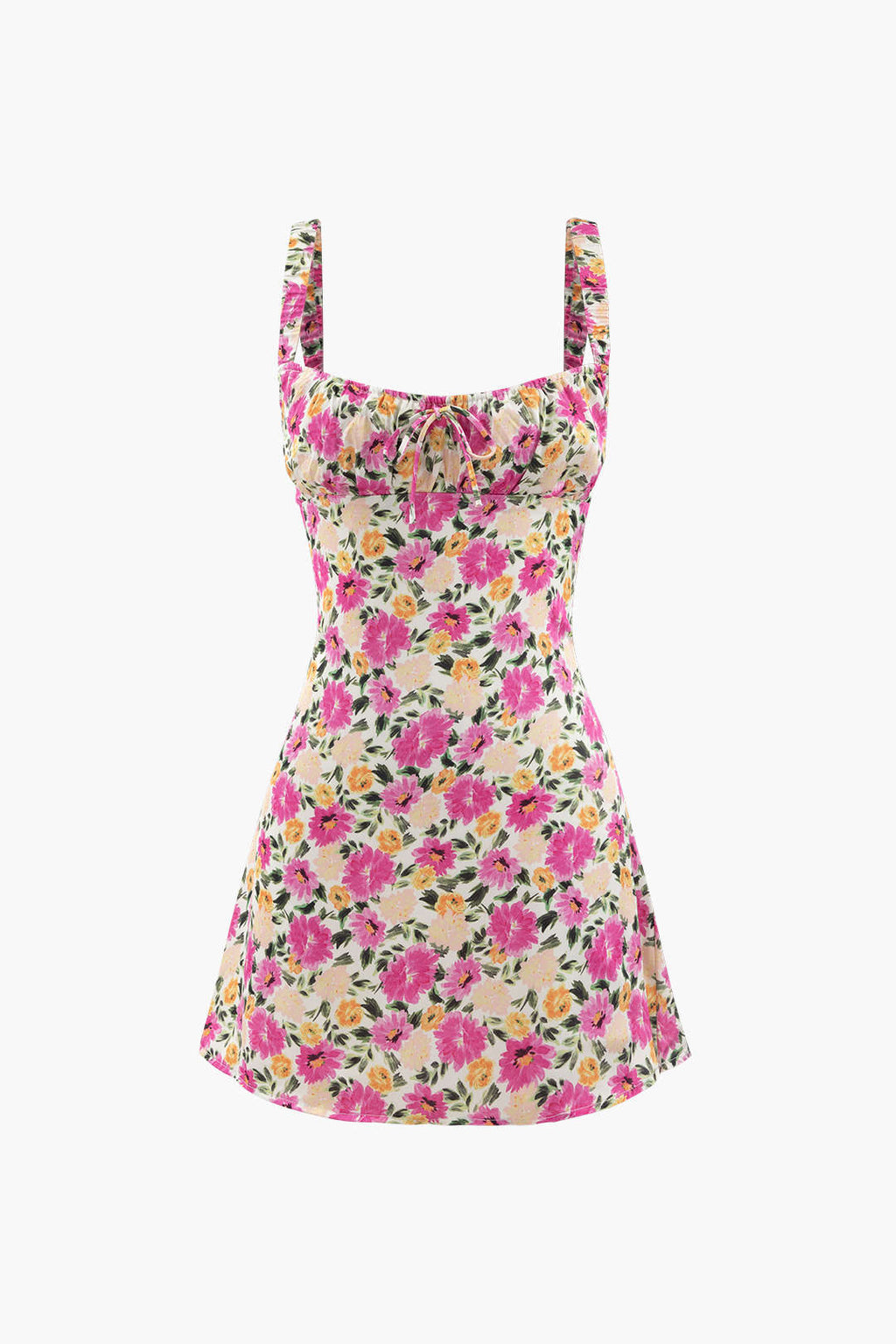 Floral Print Cut Out Back Mini Dress