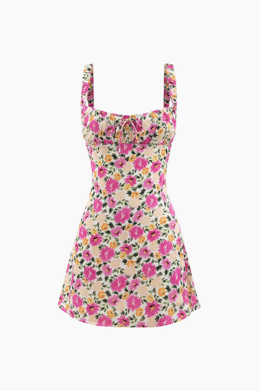 Floral Print Cut Out Back Mini Dress