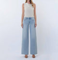 Vervet By Flying Monkey - Mid Rise Clean Cut Raw Hem Wide Leg Jeans
