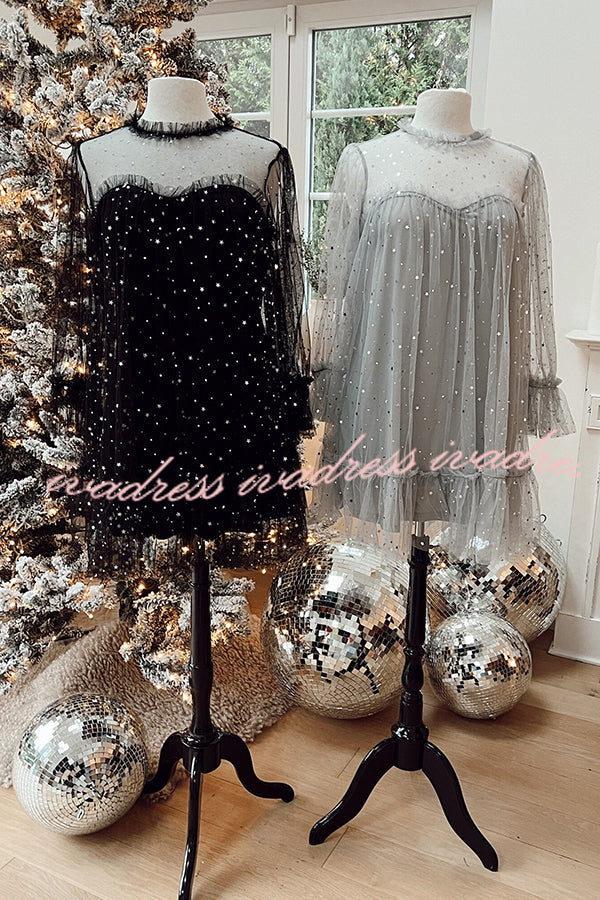 Twinkle Twinkle Little Star Tulle Babydoll Mini Dress
