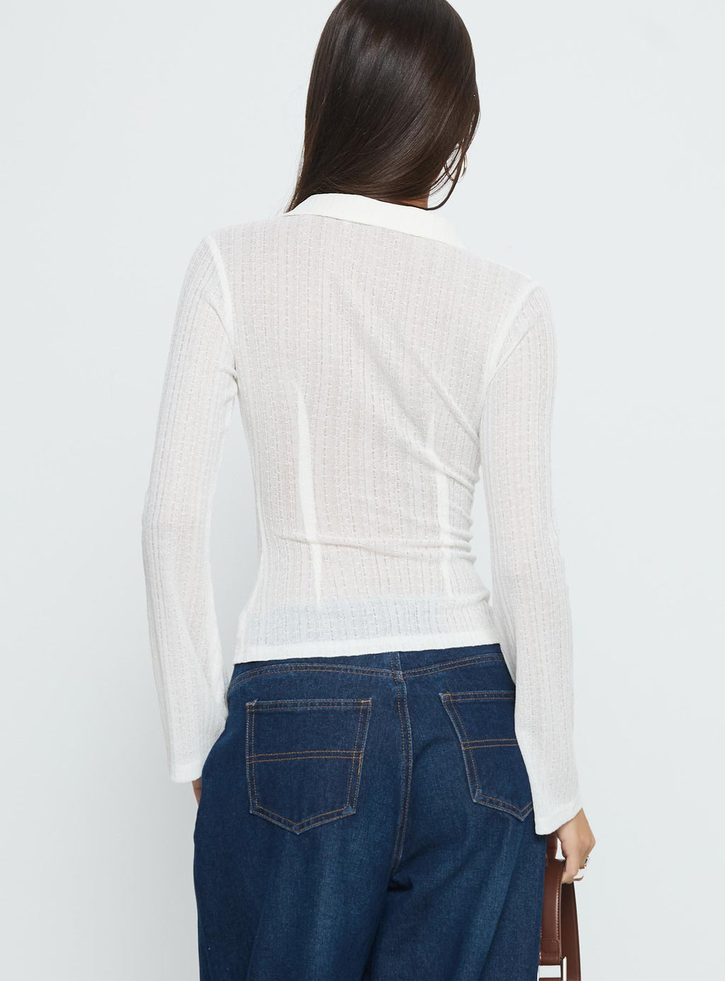 When You Sleep Long Sleeve Top White