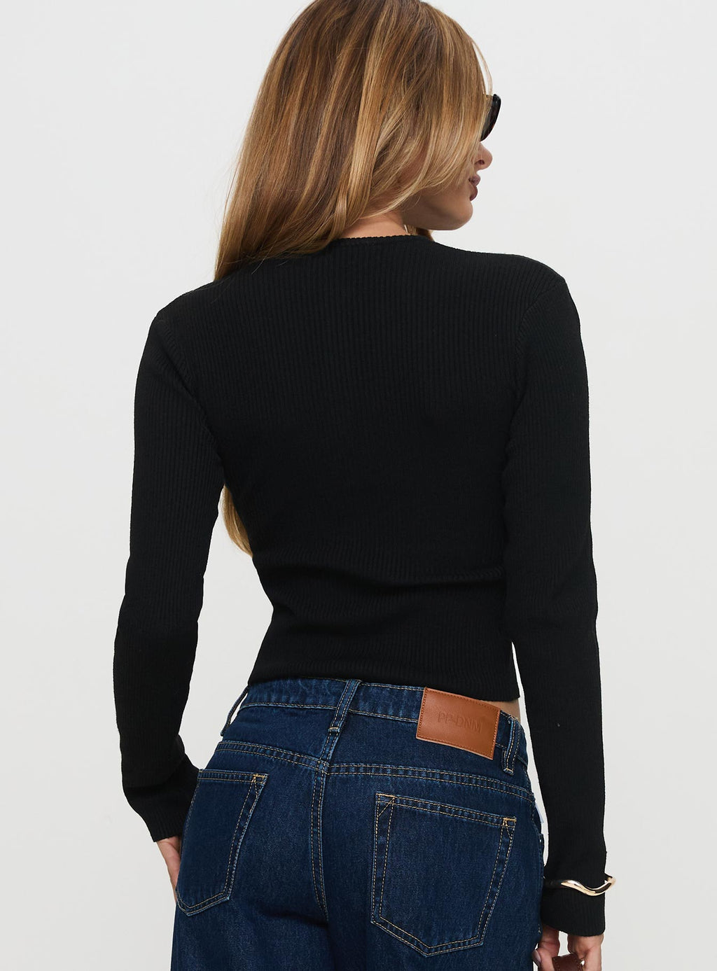 Suzu Long Sleeve Knit Top Black