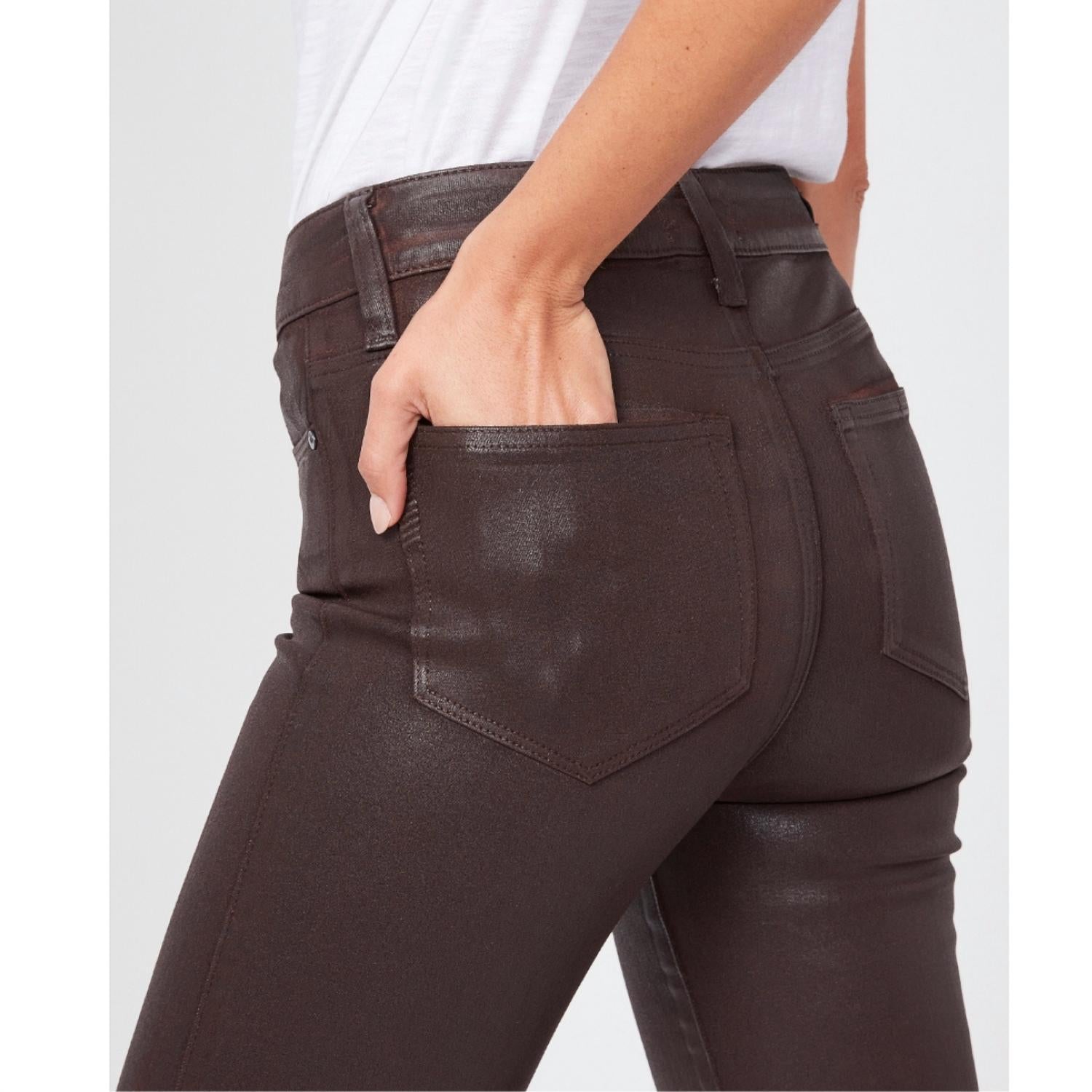 Paige - Women's Lou Lou Coated High Rise Flare Jean