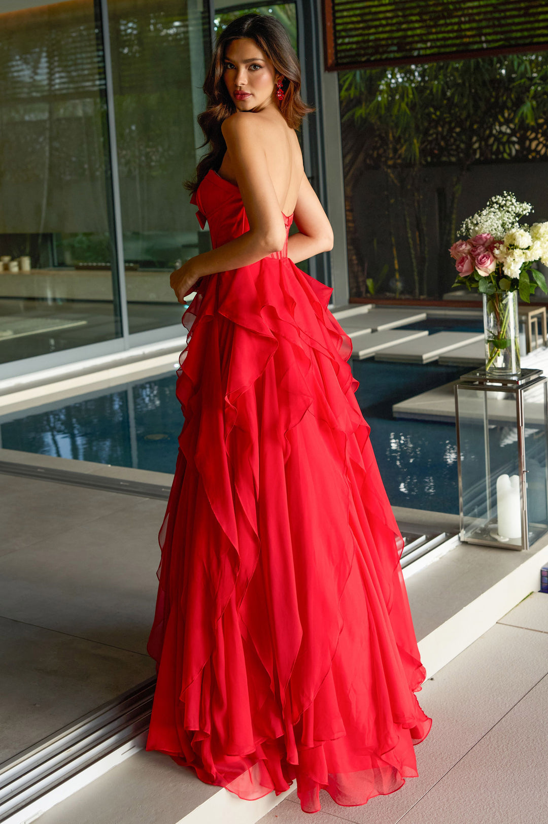 42209 - Ava Presley - A-Line Ruffle Gown