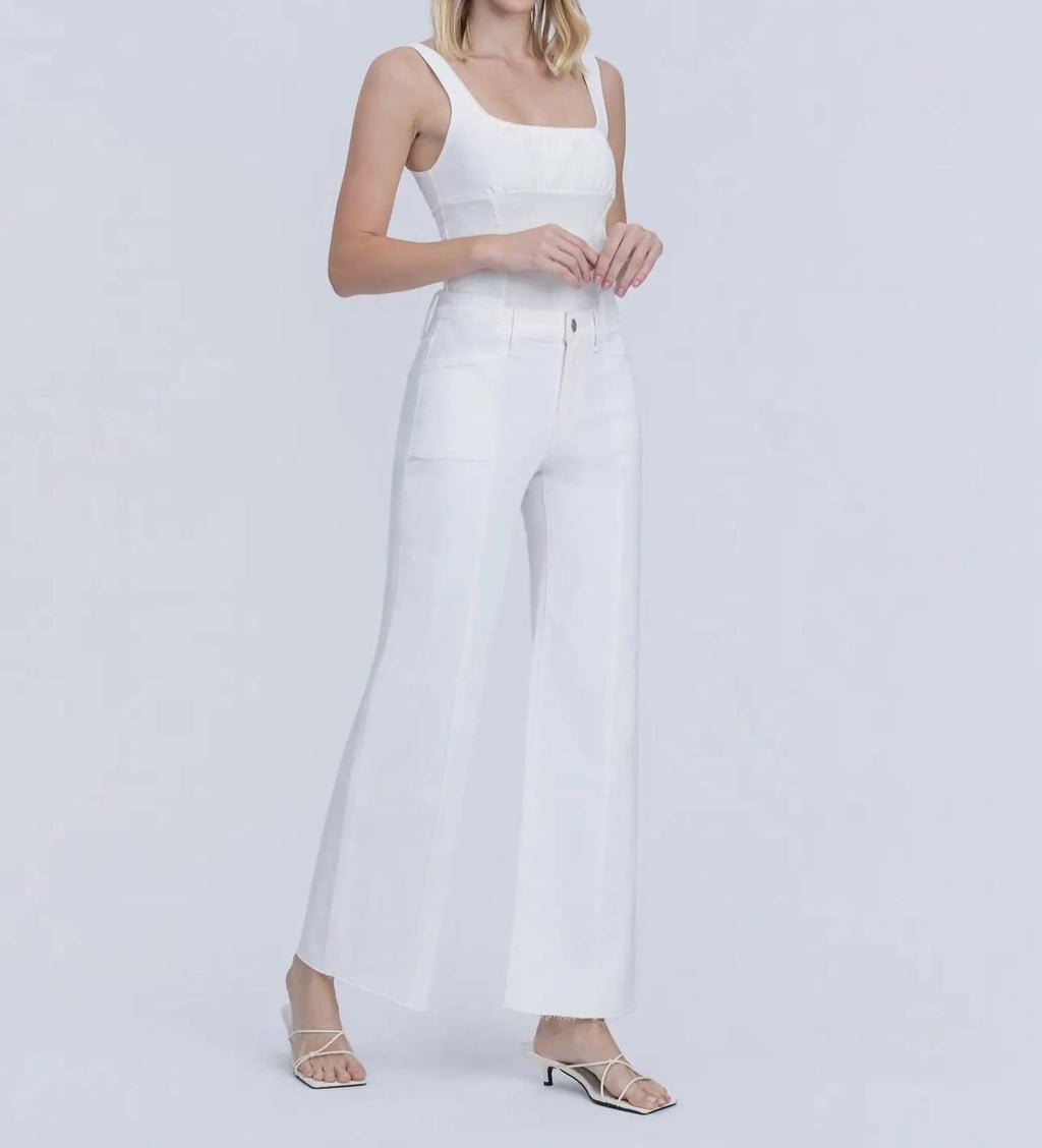 Vervet By Flying Monkey - High Rise Full Length Stacked Waistband Wide Leg Jeans