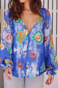Sky Graffiti Print Two Piece Set