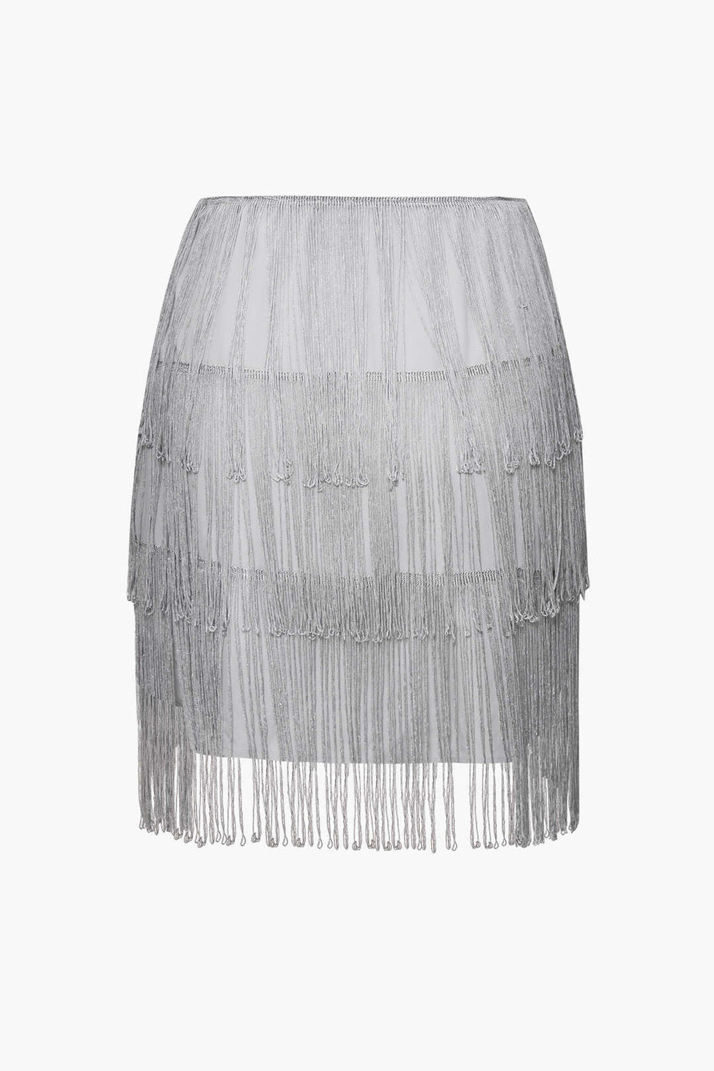 Fringe Hem Tube Top And Mini Skirt Set