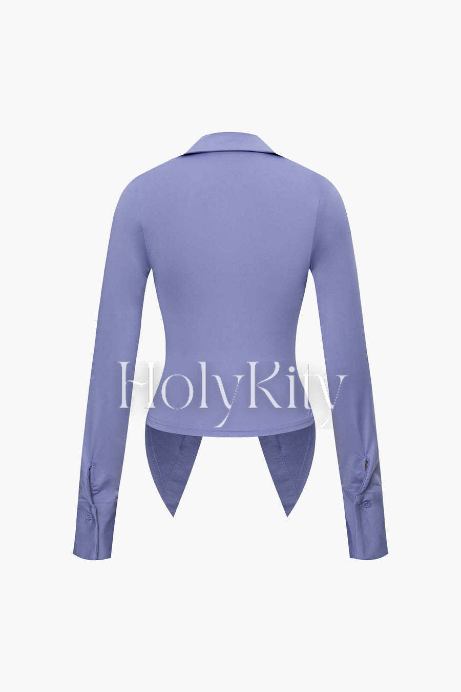 Collar Ruched Long Sleeve Shirt And Mini Skirt Set