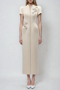 Dror Embroidered Floral Qipao Maxi Dress